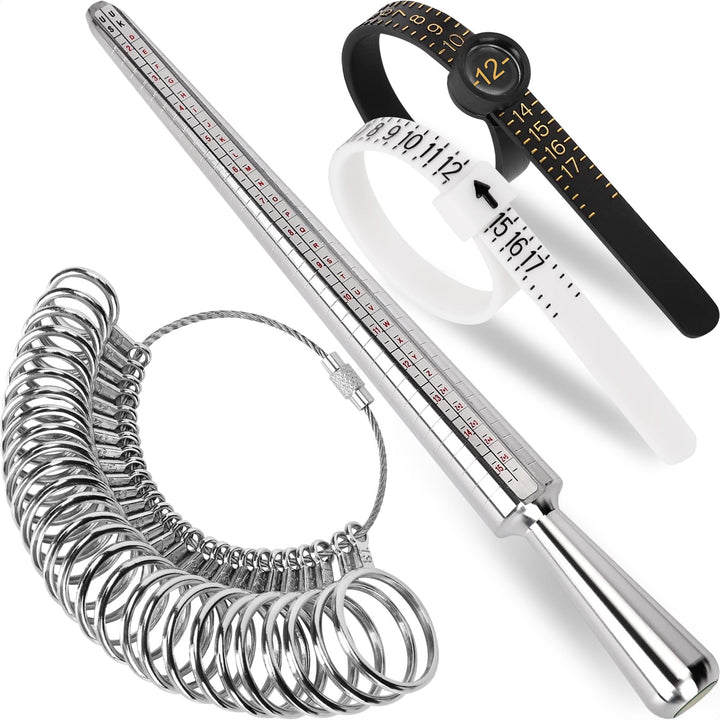 27-Piece Steel Ring Sizer Measuring Kit with Mandrel