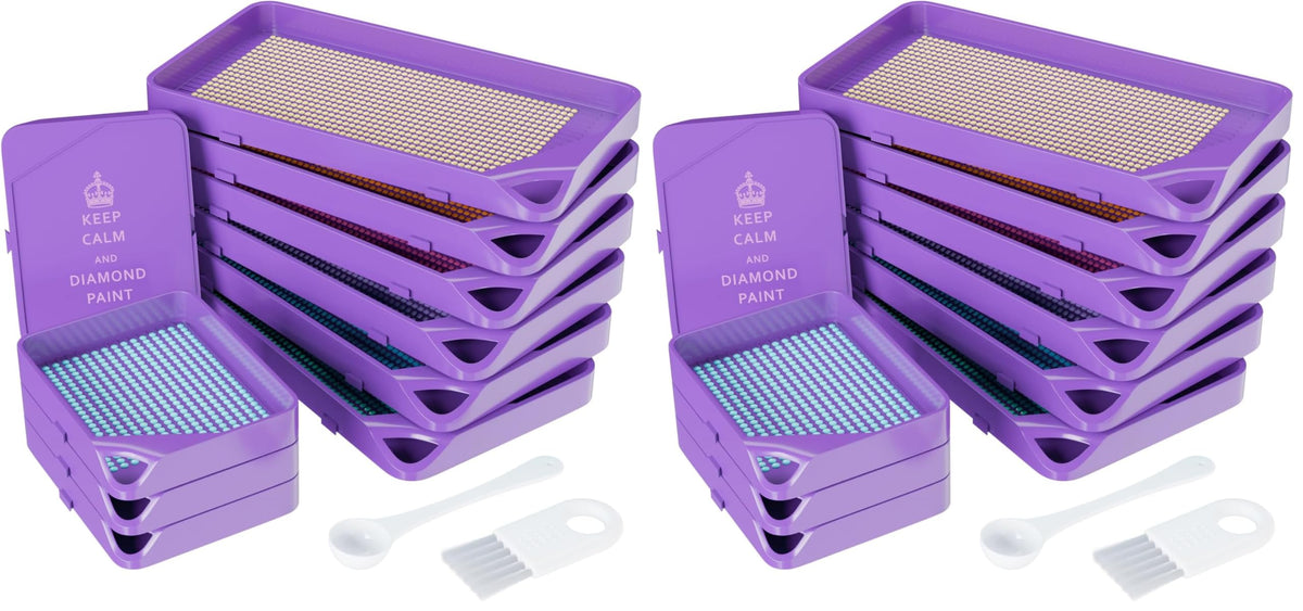 ARTDOT Stackable Interlocking Diamond Painting Trays, Purple
