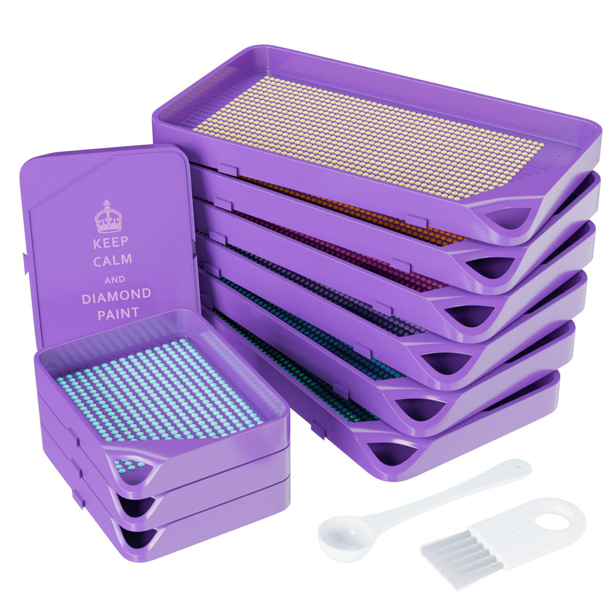 ARTDOT Stackable Interlocking Diamond Painting Trays, Purple