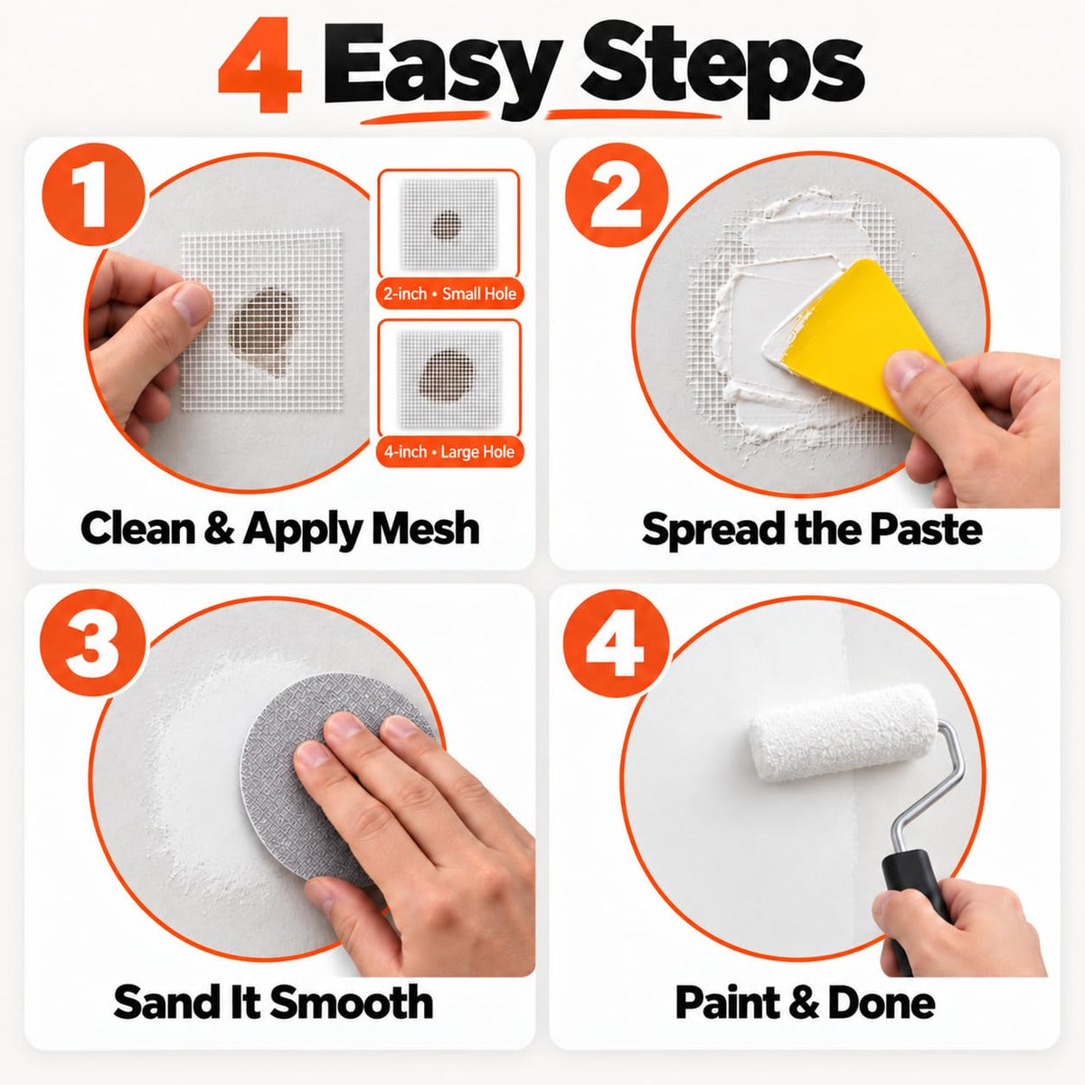 Drywall Patch Repair Kit with Spackle Paste and Scraper