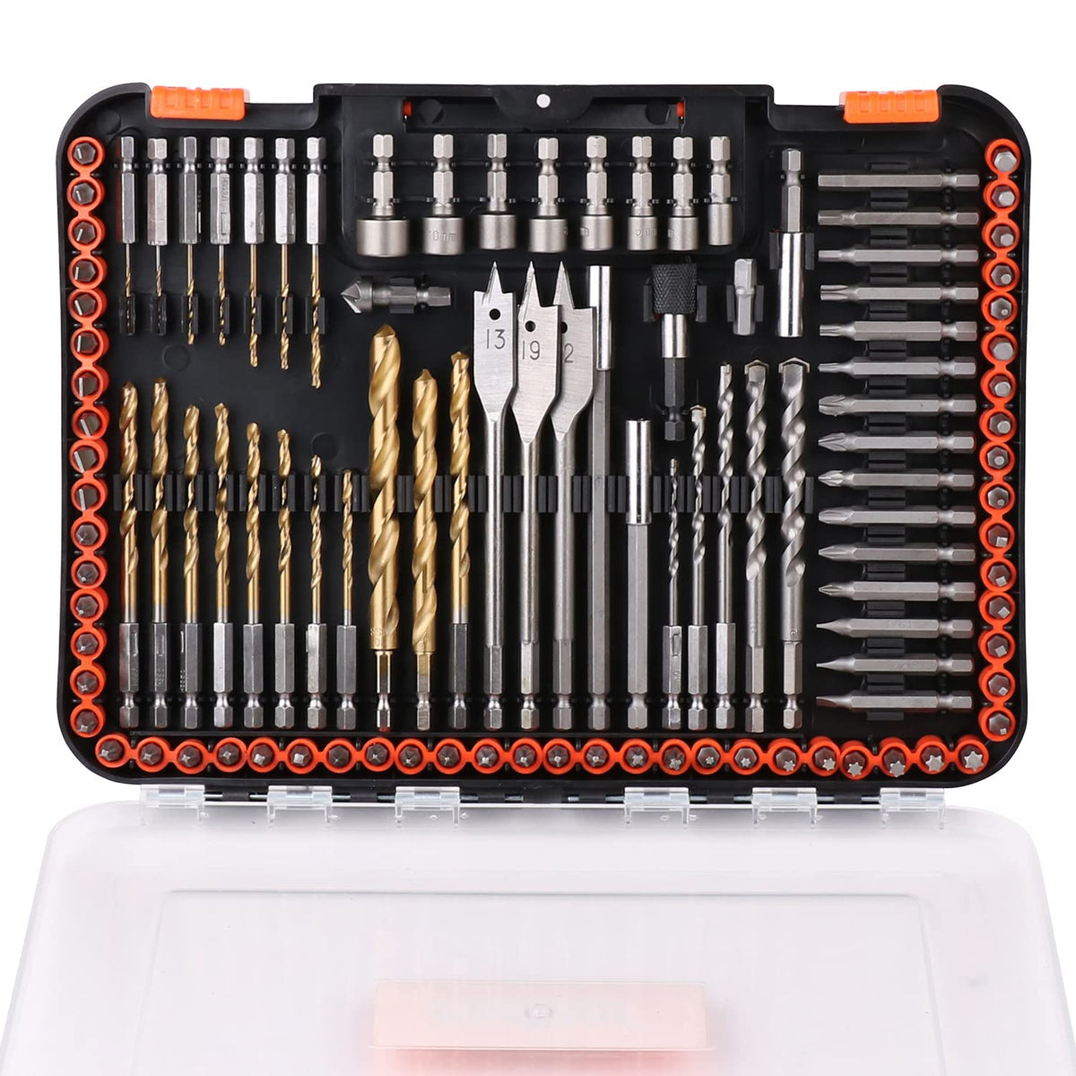 HORUSDY 112-Piece Impact Drill & Driver Bit Set with Case