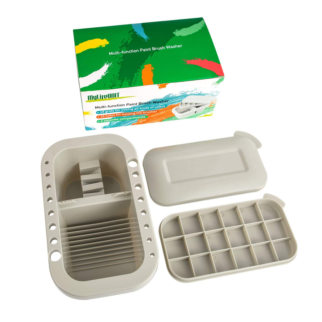 MyLifeUNIT Paint Brush Cleaner and Holder with Palette