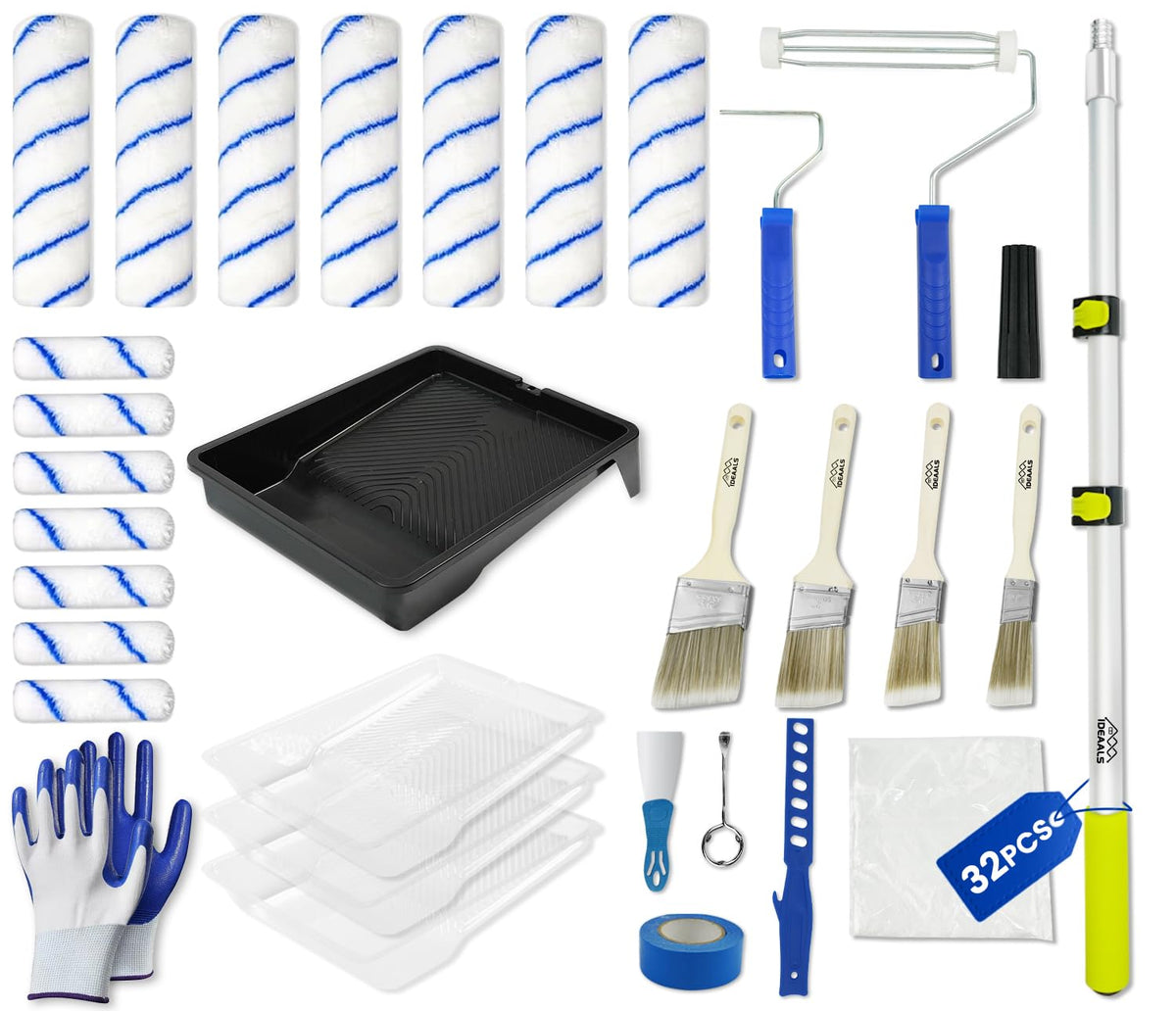IDEAALS Paint Roller Kit with 2–4 FT Extension Pole