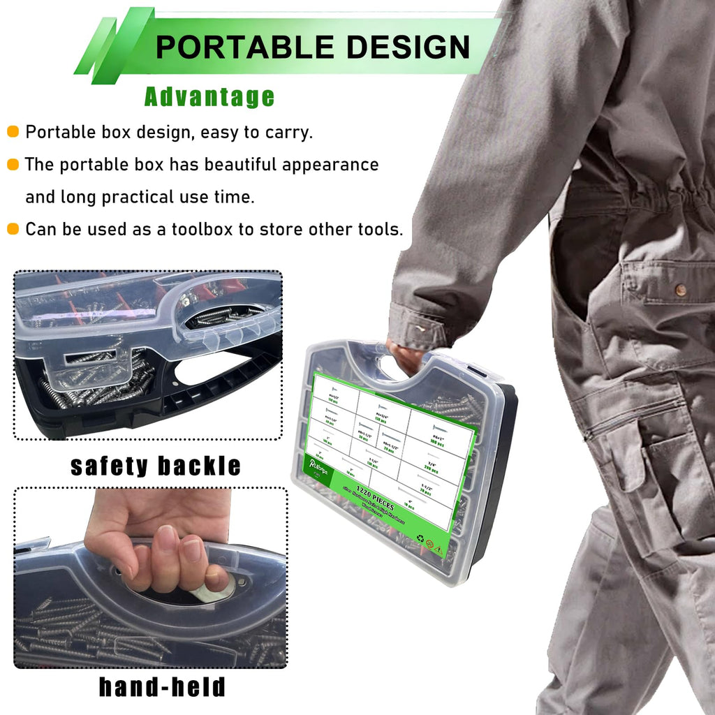 Ruibapa Nails and Screws Assortment Kit for Home Repairs