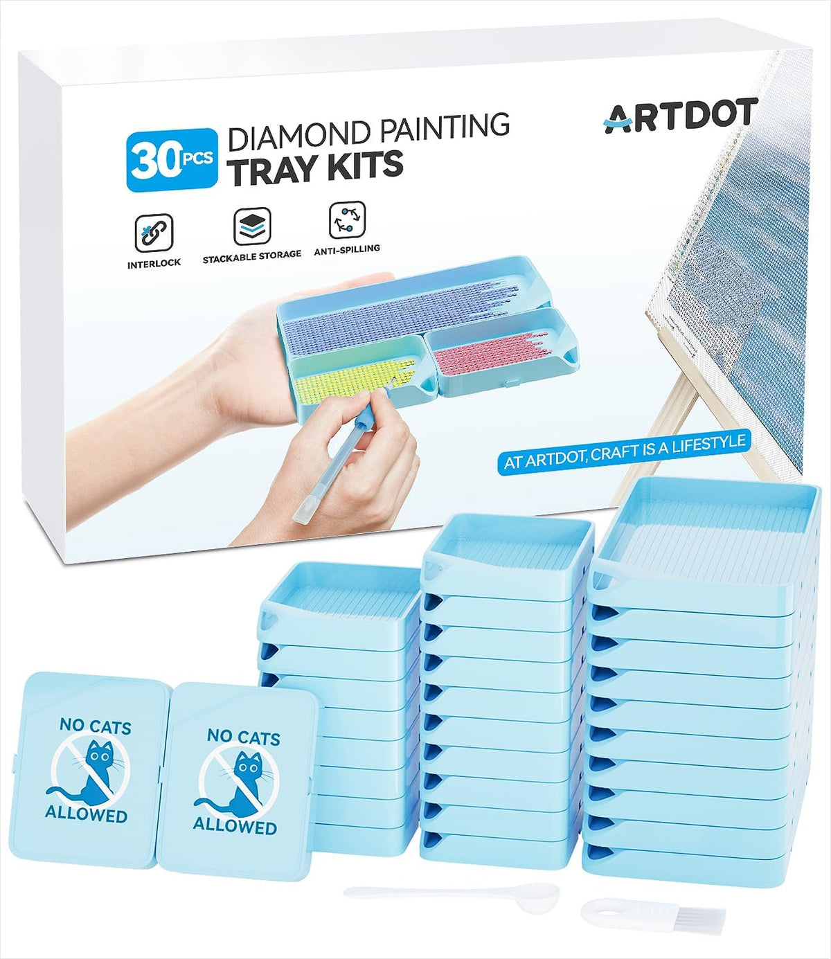 ARTDOT Stackable Interlocking Diamond Painting Trays, Purple