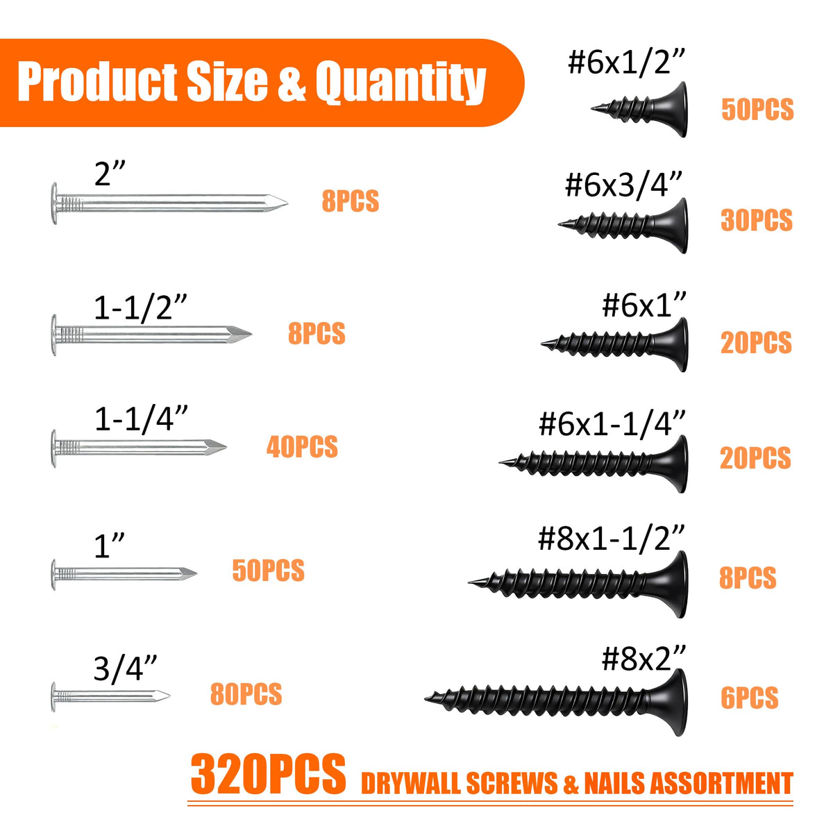 Stainless Steel Screws Assortment Kit for Home Repairs