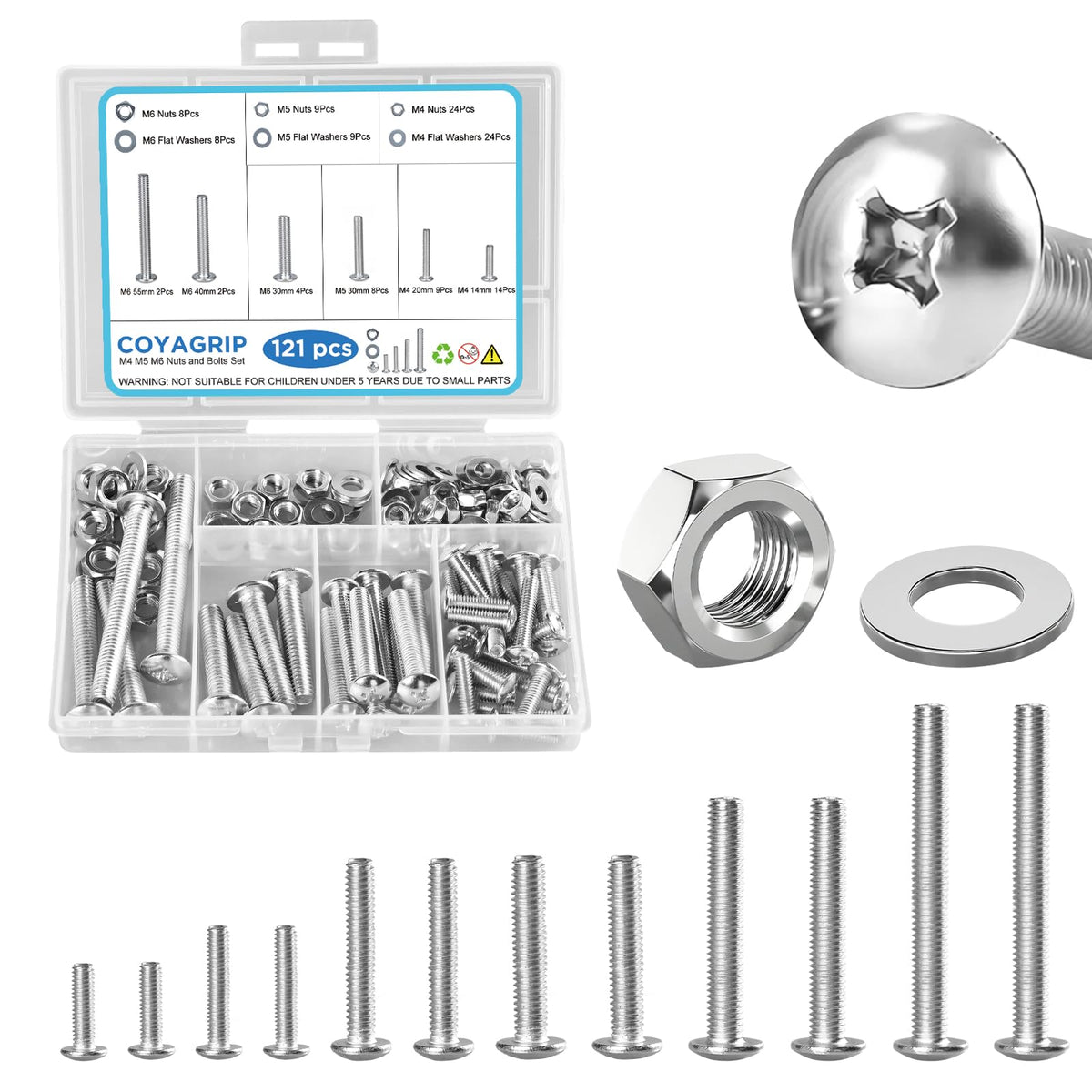 Nuts and Bolts Assortment Kit for Home and Workshop Repairs