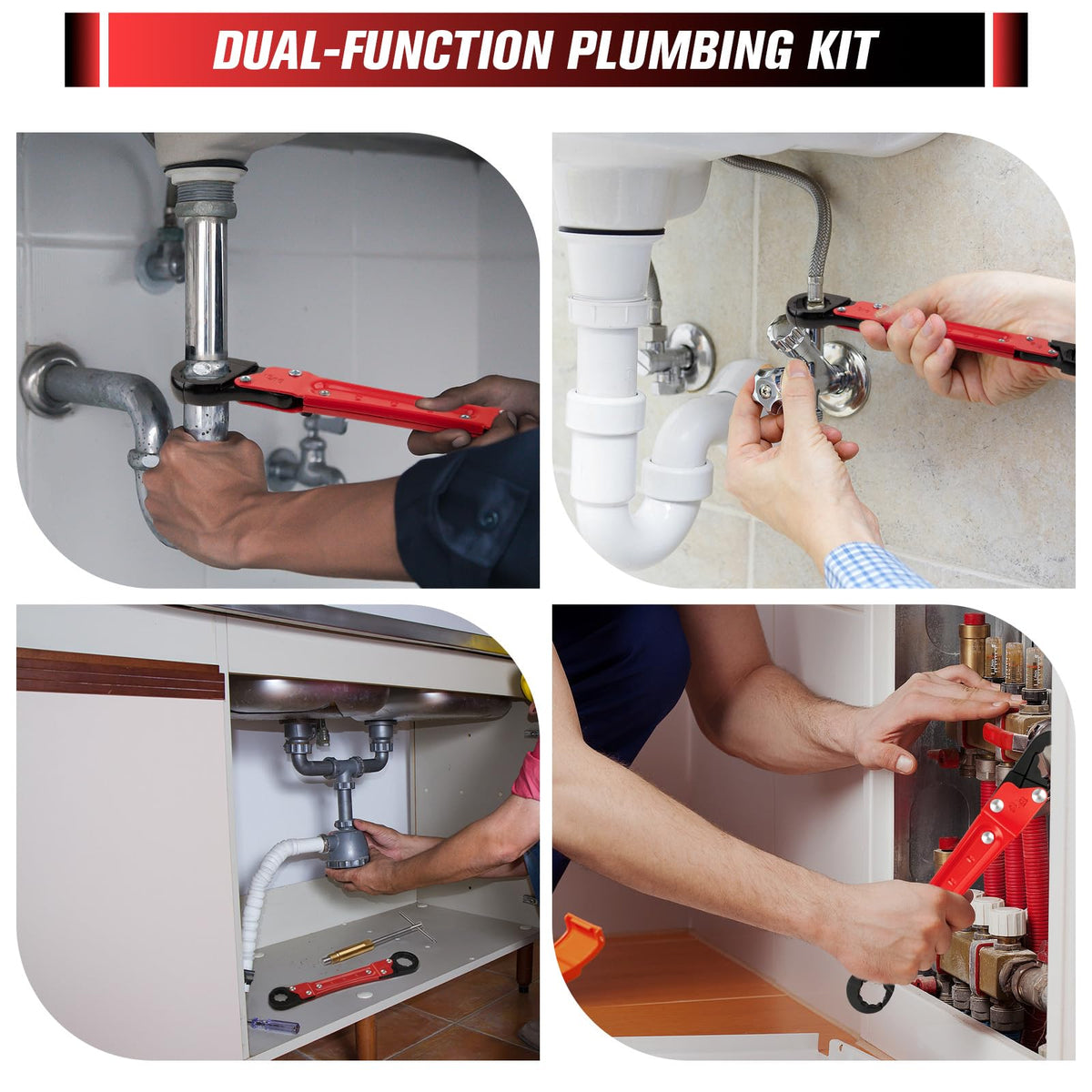 Dyfizer 5-Piece Plumbing Kit with Angle Stop Wrench & Puller