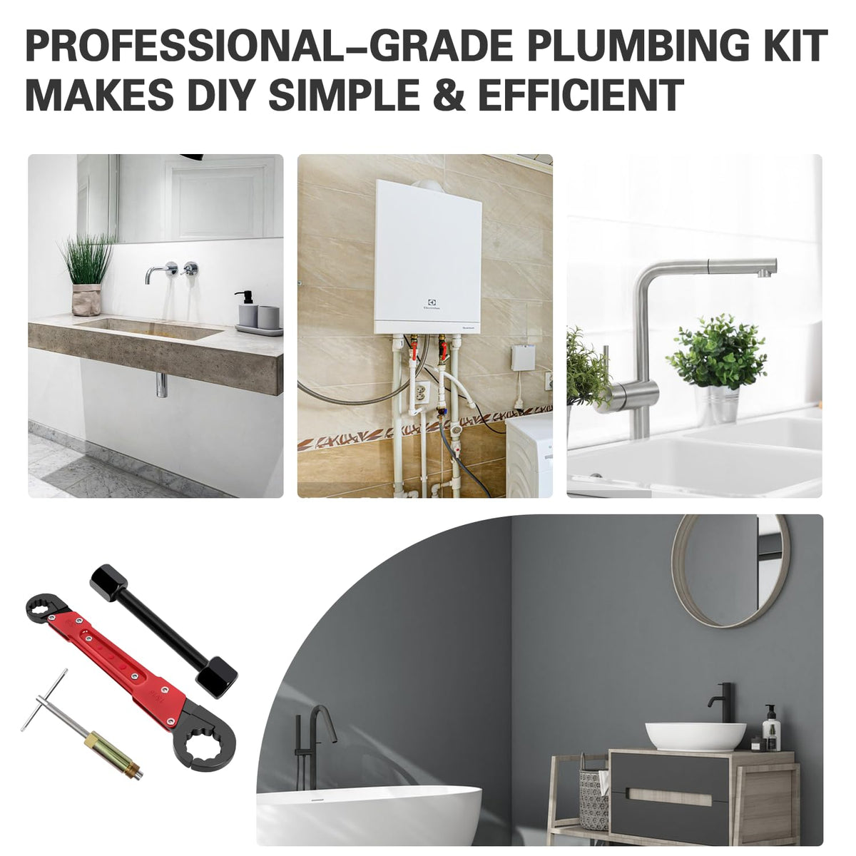 Vorhixa Plumbing Tool Kit with Angle Stop Wrench