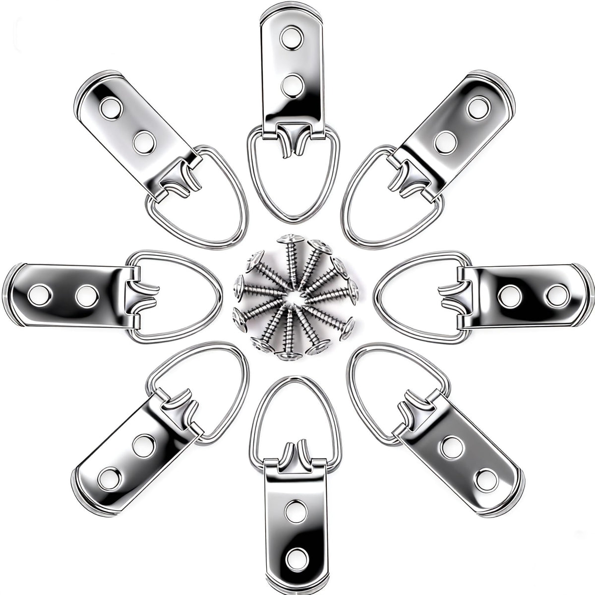 30-Pack Heavy-Duty D-Ring Picture Hangers with 60 Screws
