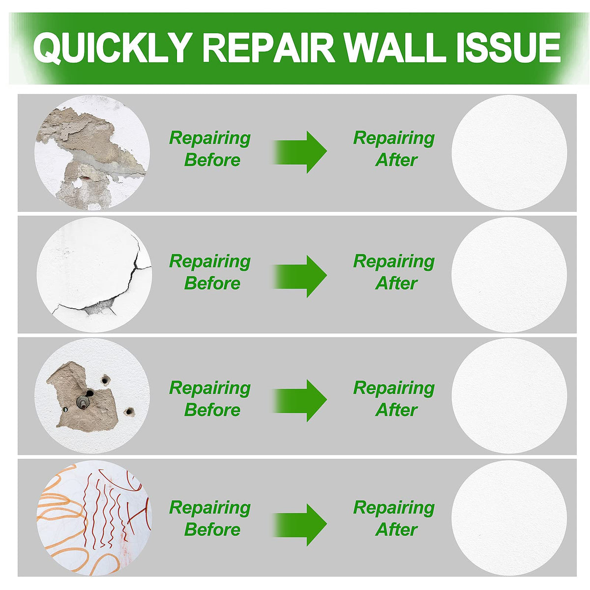 Drywall Patch Repair Kit for Wall Holes and Cracks