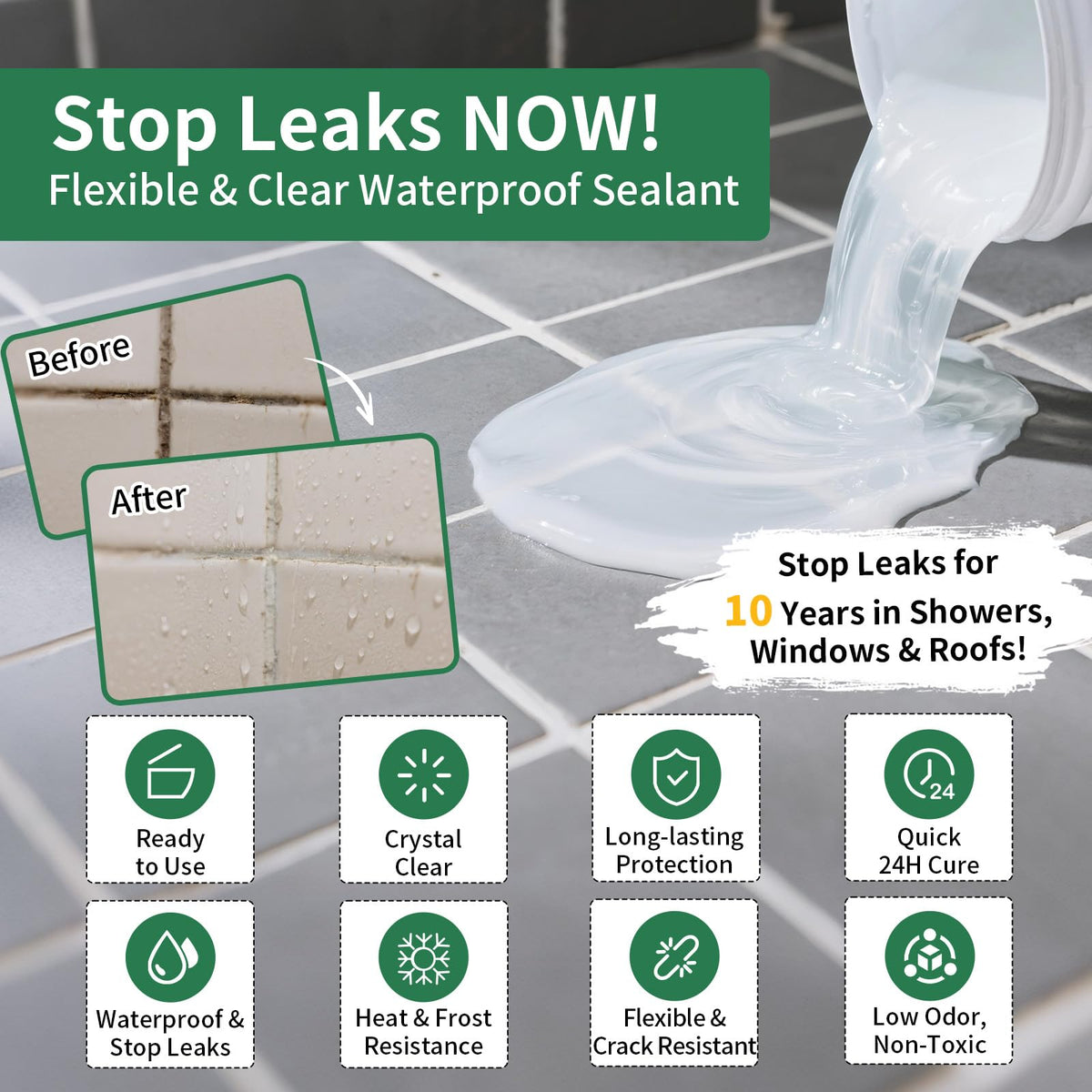 YKF Clear Waterproof Sealant for Indoor and Outdoor Repairs