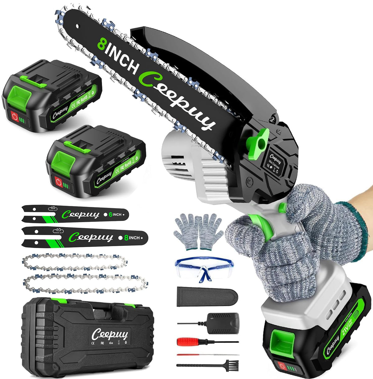 CEEPUY Cordless Mini Chainsaw with Automatic Oiler