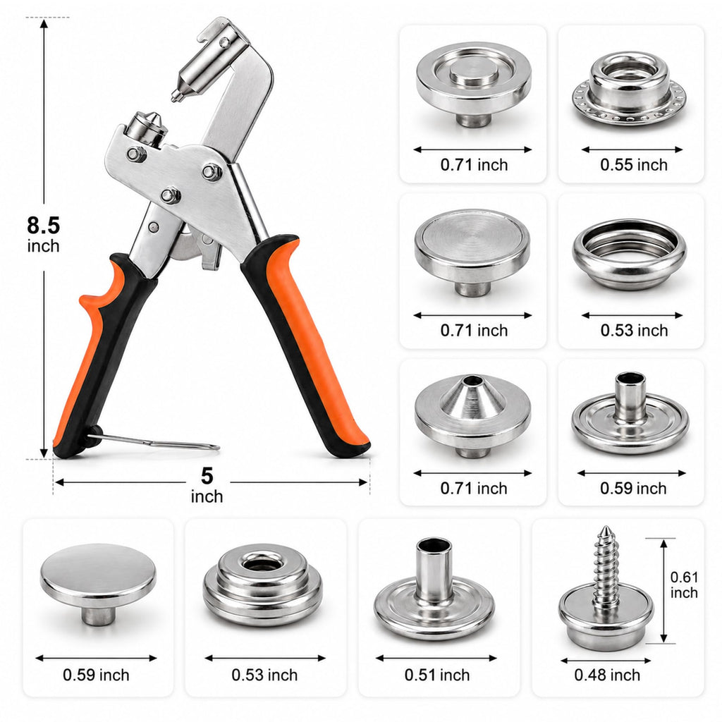 DTTXYSD 15mm Snap Fastener Pliers Kit with 100 Sets