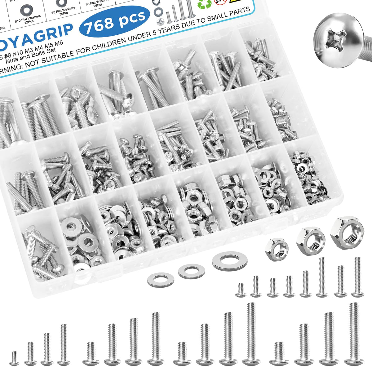 Nuts and Bolts Assortment Kit for Home and Workshop Repairs