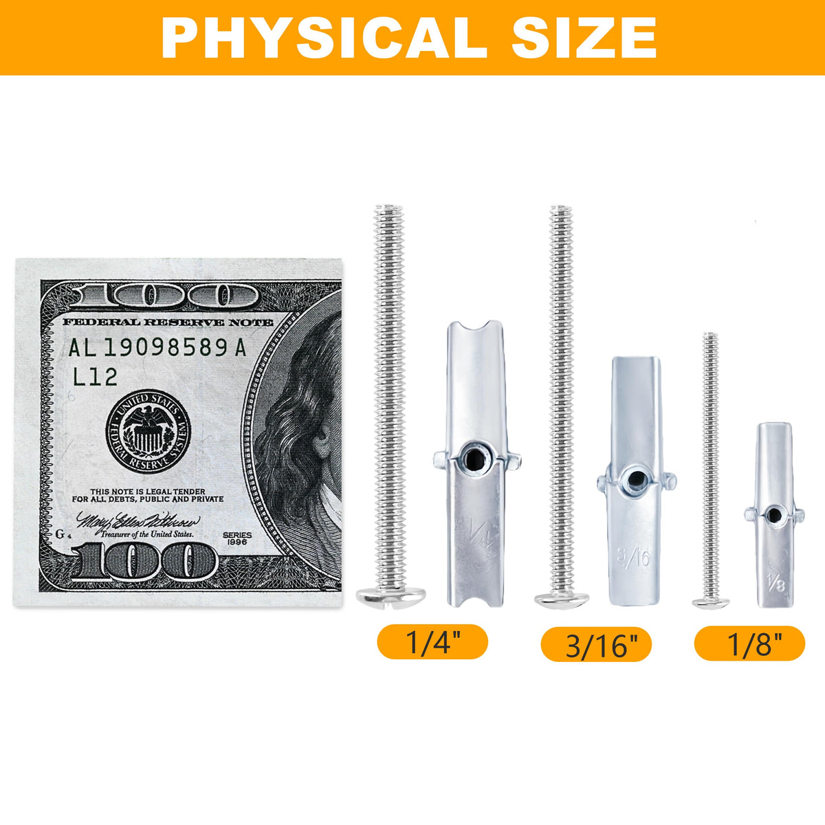 KURUI Heavy-Duty Hollow Wall Anchors for Drywall Mounting
