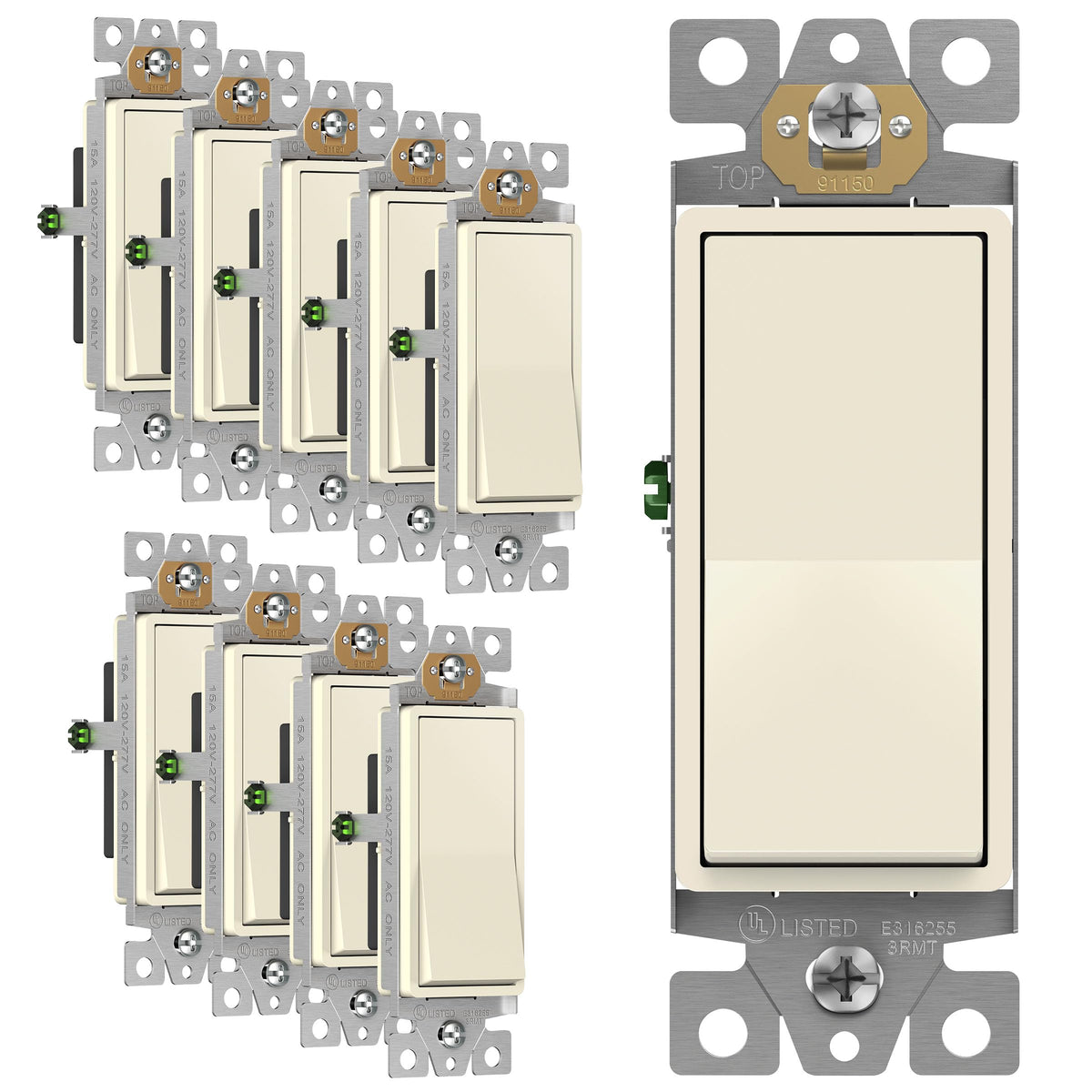 ENERLITES 15A Single-Pole Decorator Paddle Rocker Switch