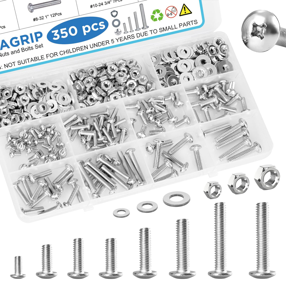 Nuts and Bolts Assortment Kit for Home and Workshop Repairs