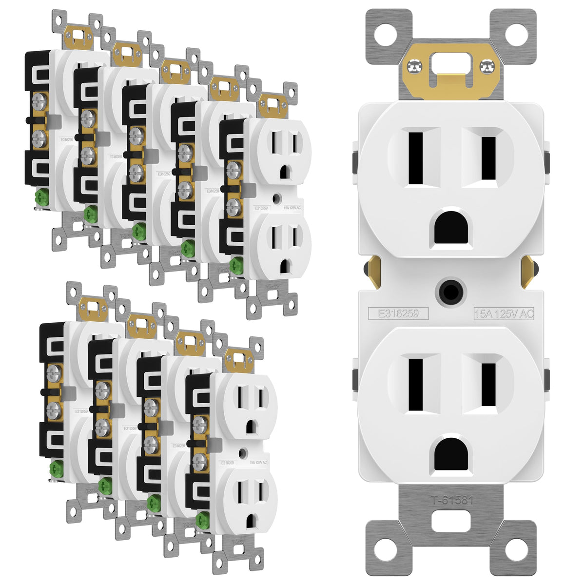 ENERLITES Duplex Receptacle Outlet for Home Electrical Use