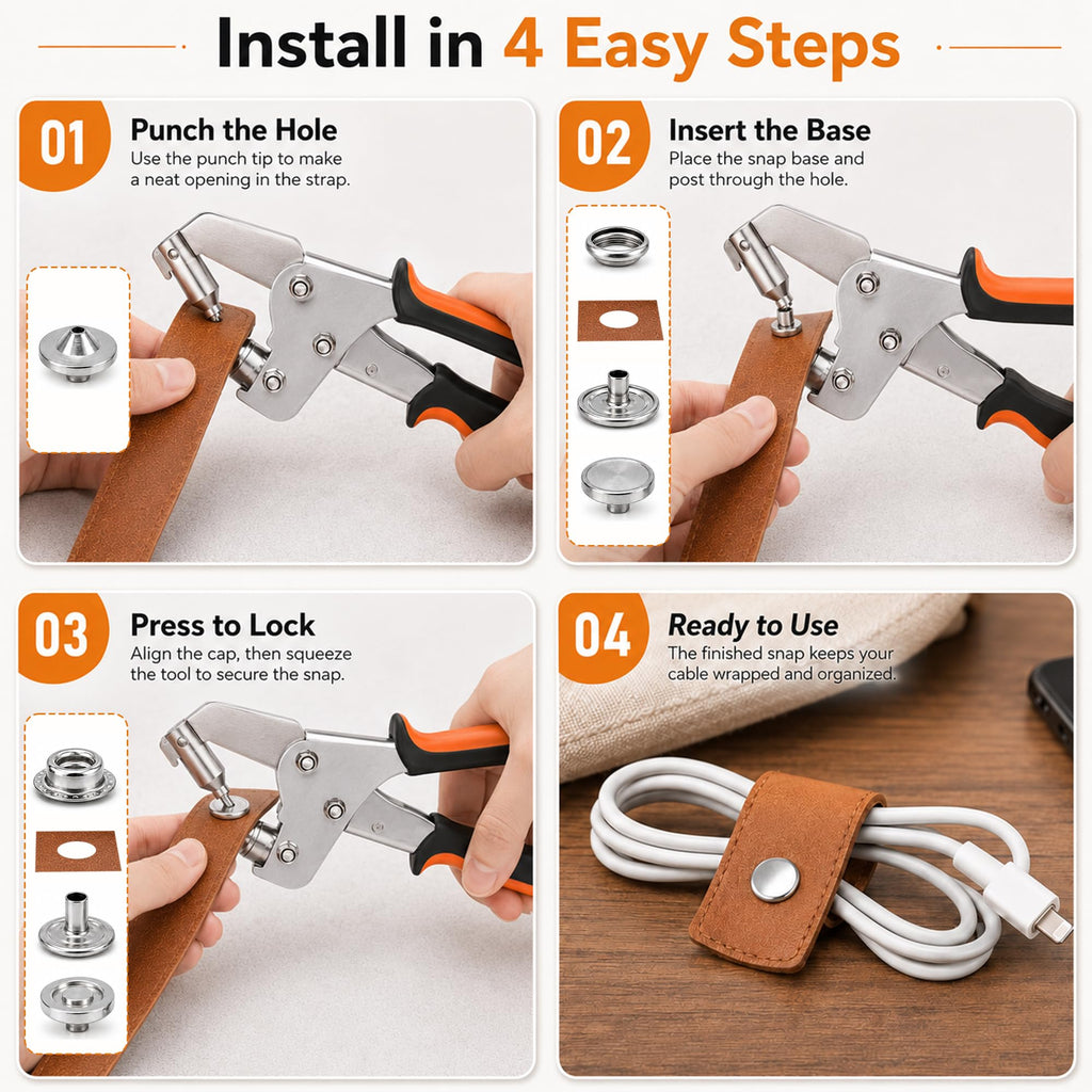 DTTXYSD 15mm Snap Fastener Pliers Kit with 100 Sets