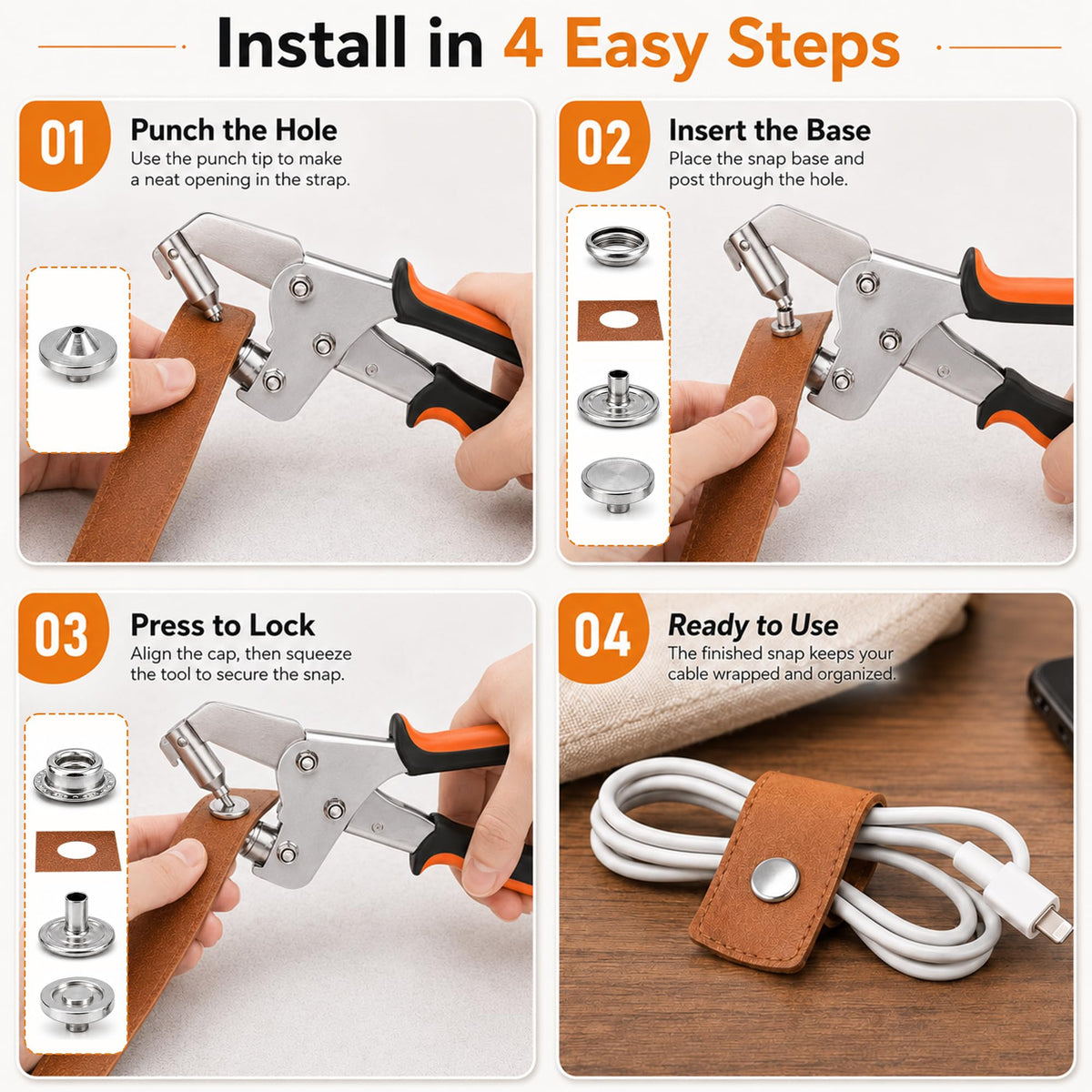 DTTXYSD 15mm Snap Fastener Pliers Kit with 100 Sets