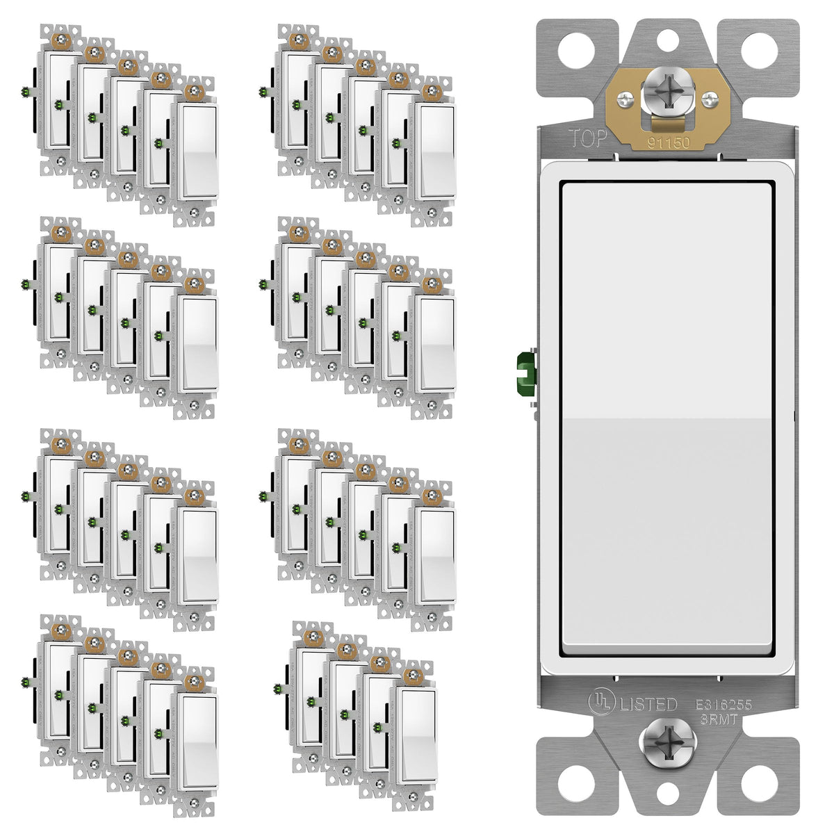 ENERLITES 15A Single-Pole Decorator Paddle Rocker Switch