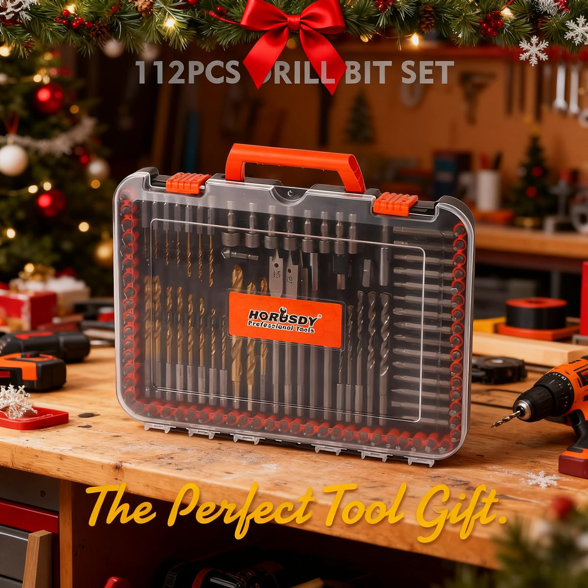 HORUSDY 112-Piece Impact Drill & Driver Bit Set with Case