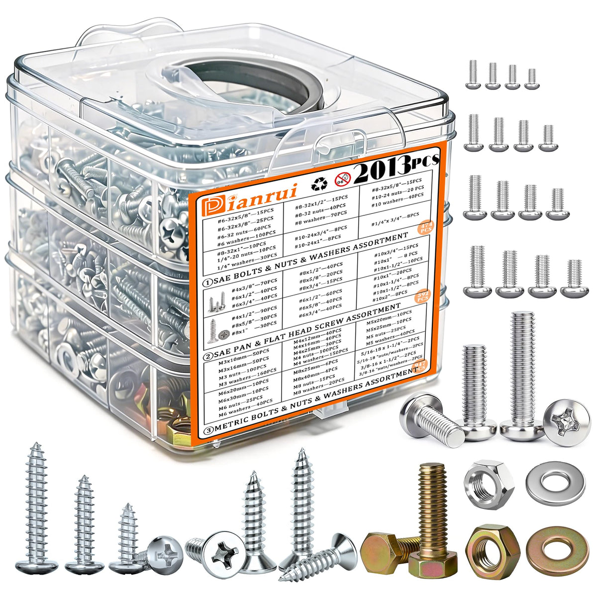 Stainless Steel Screws Assortment Kit for Home Repairs