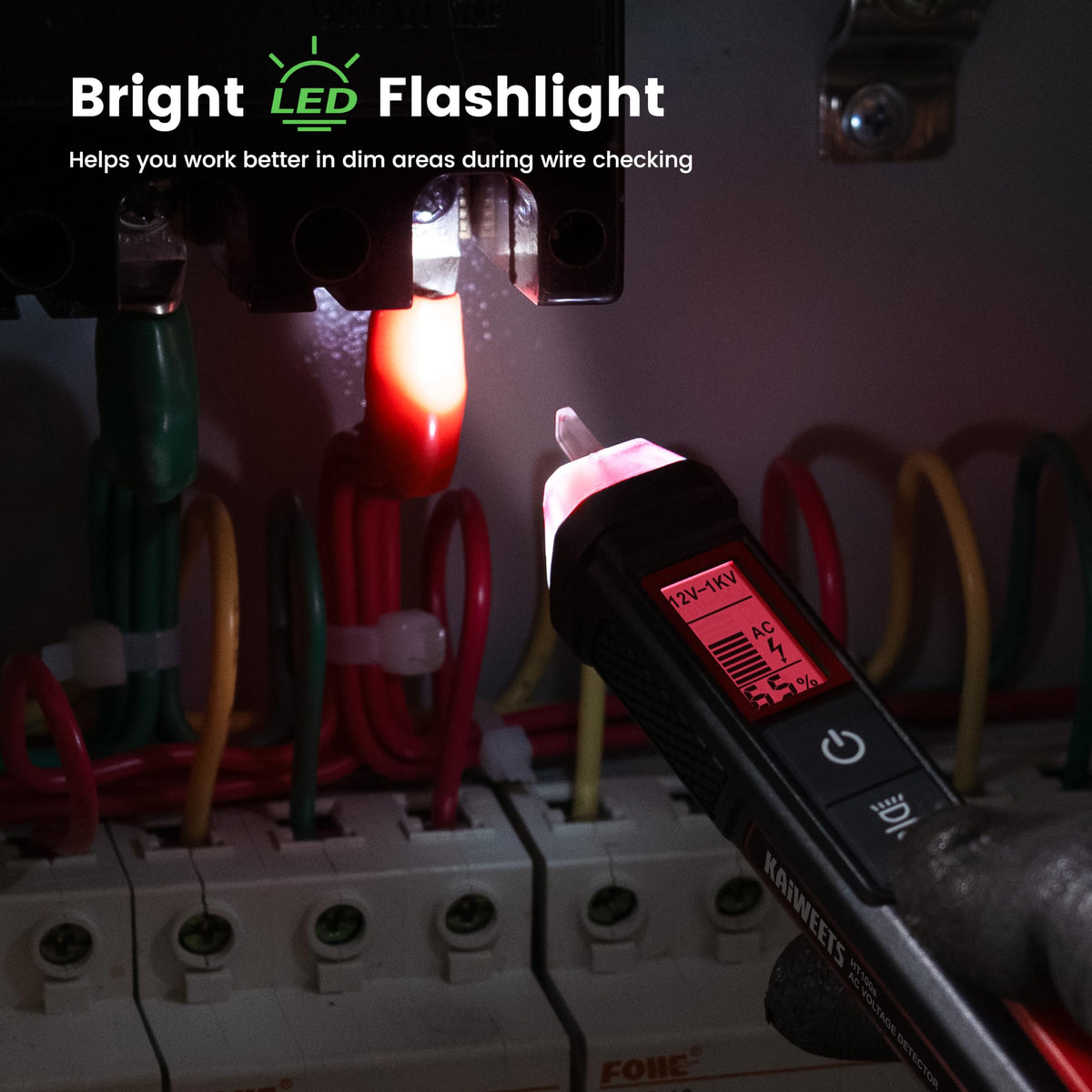 KAIWEETS Non-Contact AC Voltage Tester with LCD Display