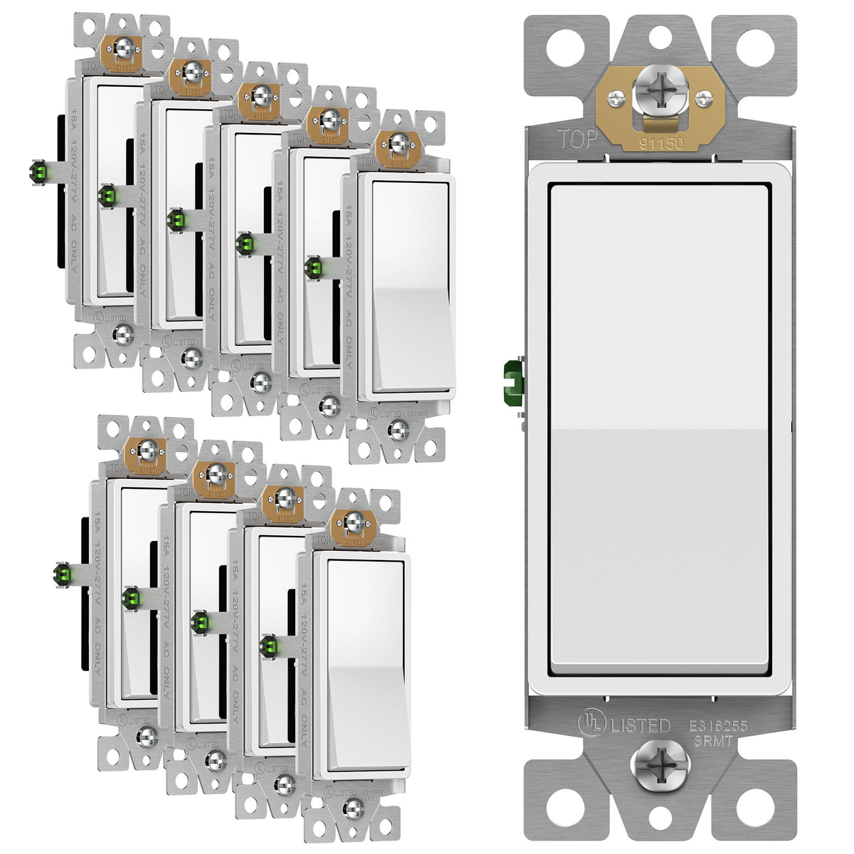 ENERLITES 15A Single-Pole Decorator Paddle Rocker Switch
