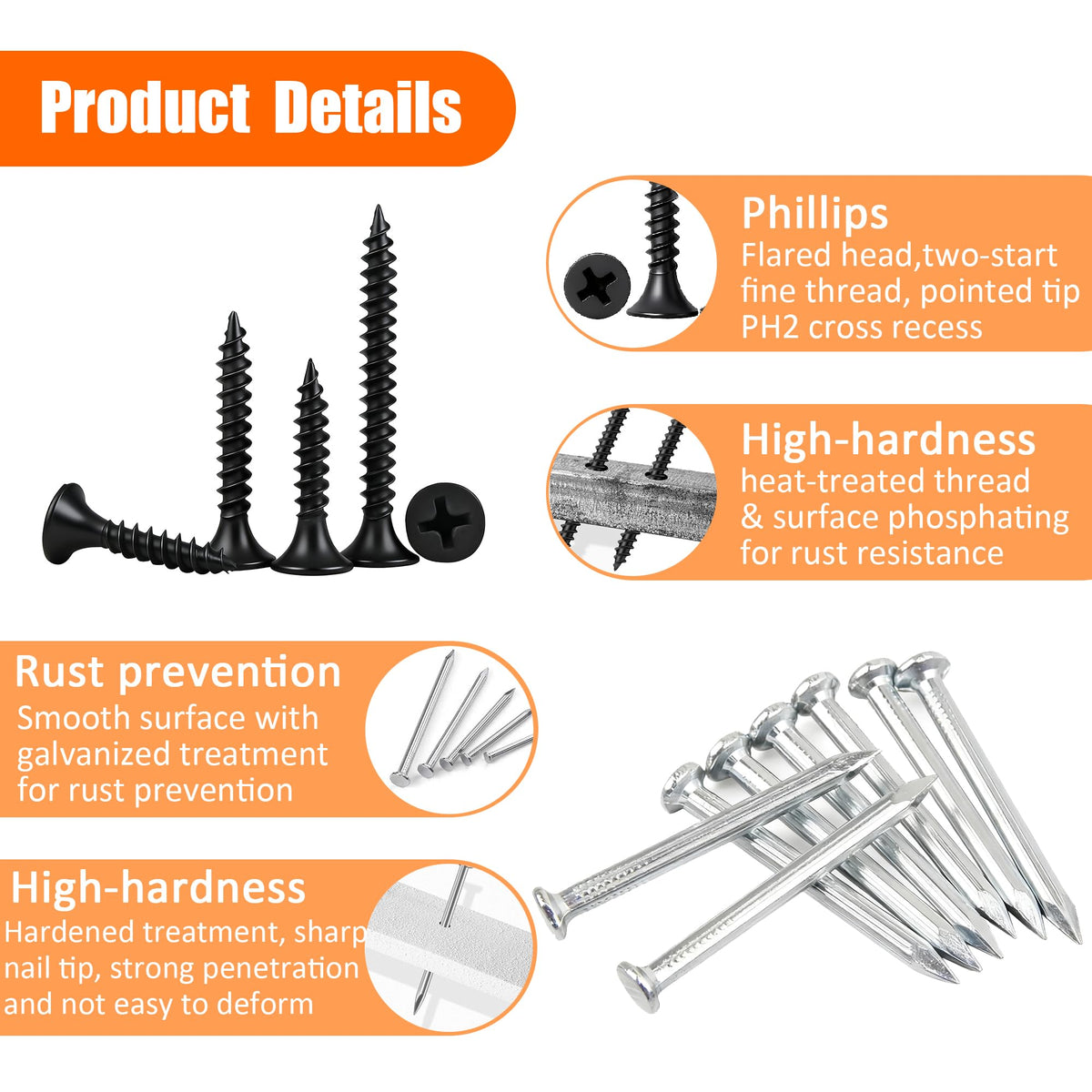 Stainless Steel Screws Assortment Kit for Home Repairs