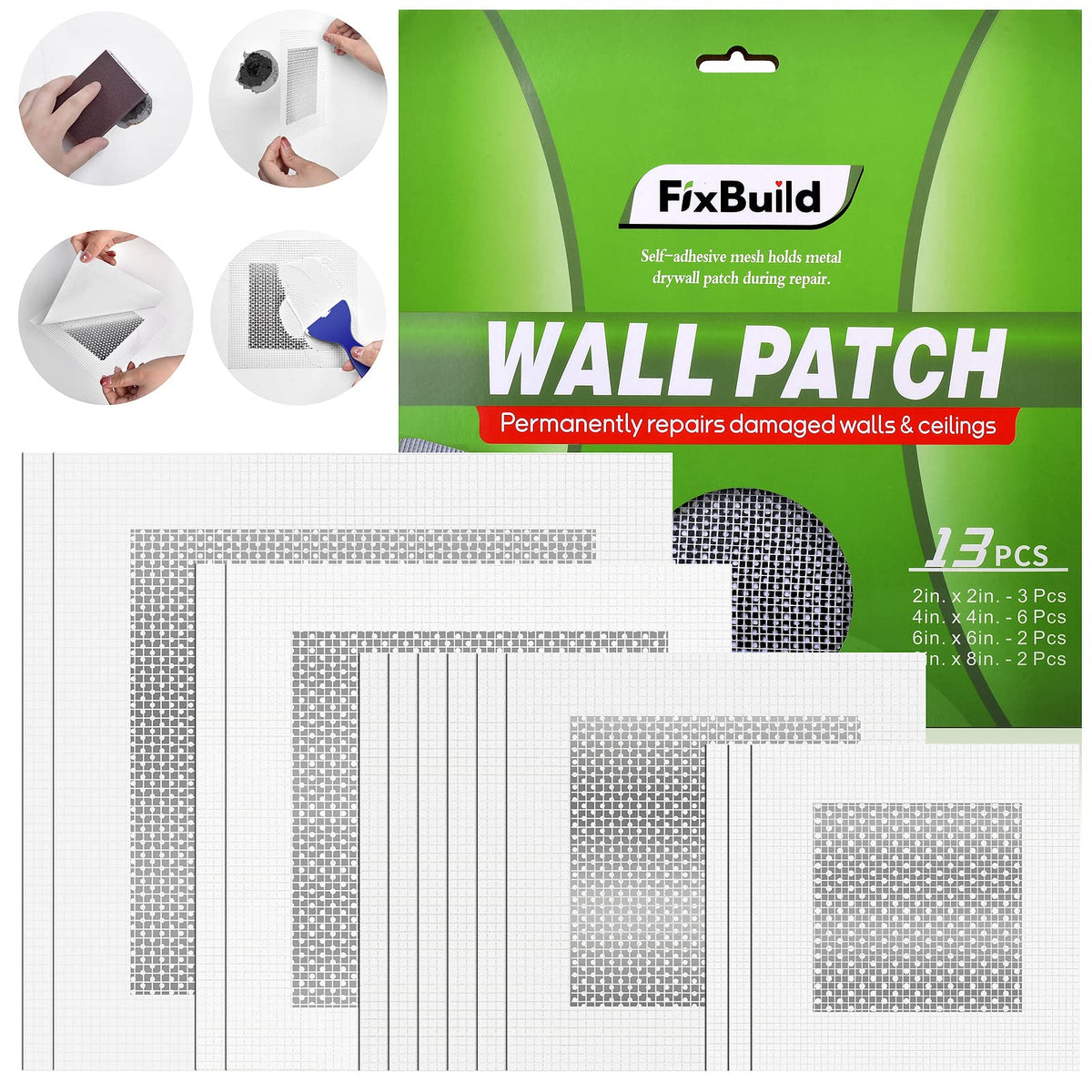 Drywall Patch Repair Kit for Wall Holes and Cracks