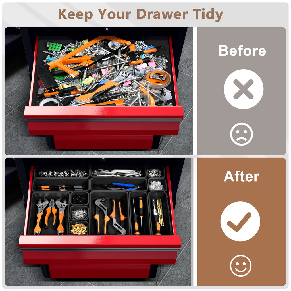 A-LUGEI 46-Piece Tool Box Organizer Tray Set, 5 Sizes