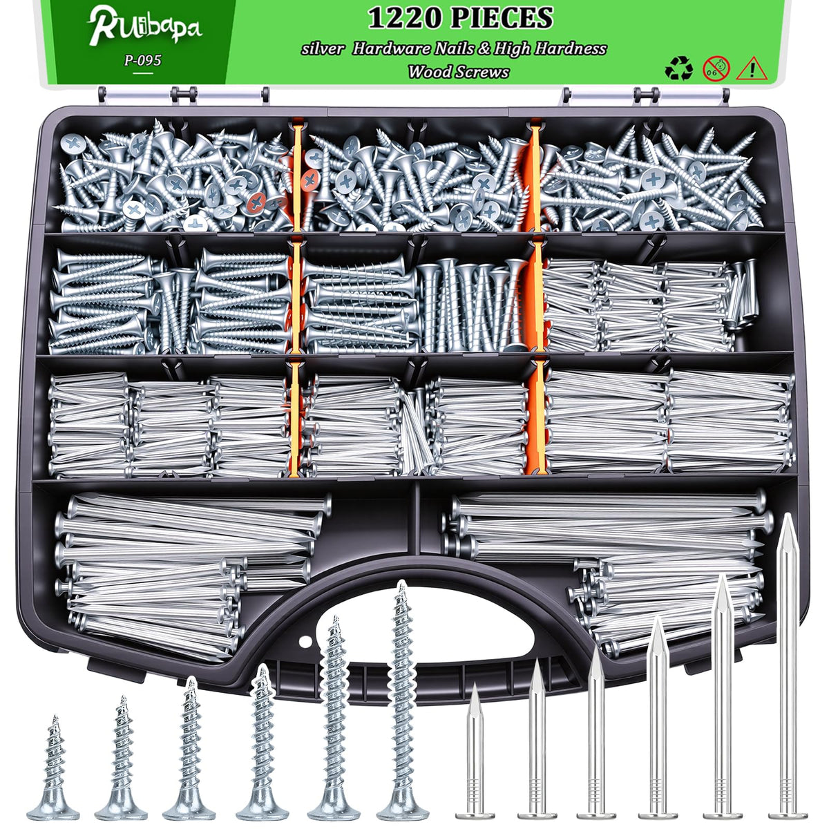 Ruibapa Nails and Screws Assortment Kit for Home Repairs