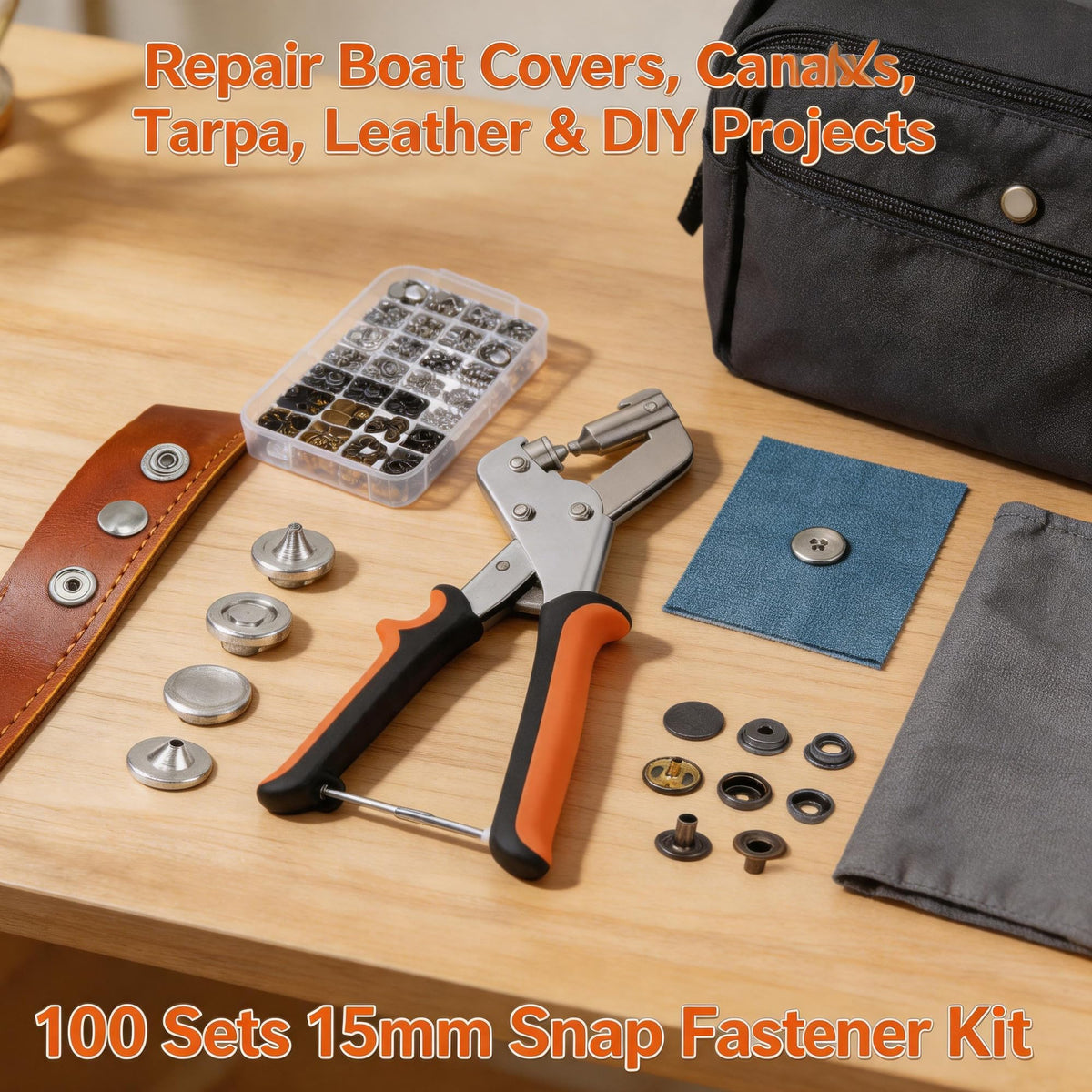 DTTXYSD 15mm Snap Fastener Pliers Kit with 100 Sets