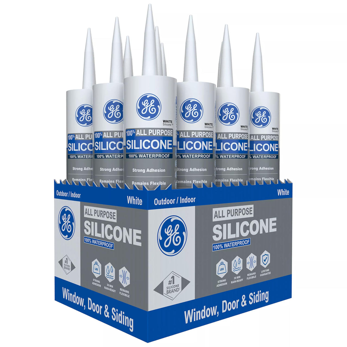 GE All-Purpose Clear Silicone Caulk Sealant, 10 fl oz