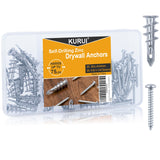 KURUI Self-Drilling Drywall Anchors for Secure Wall Mounting