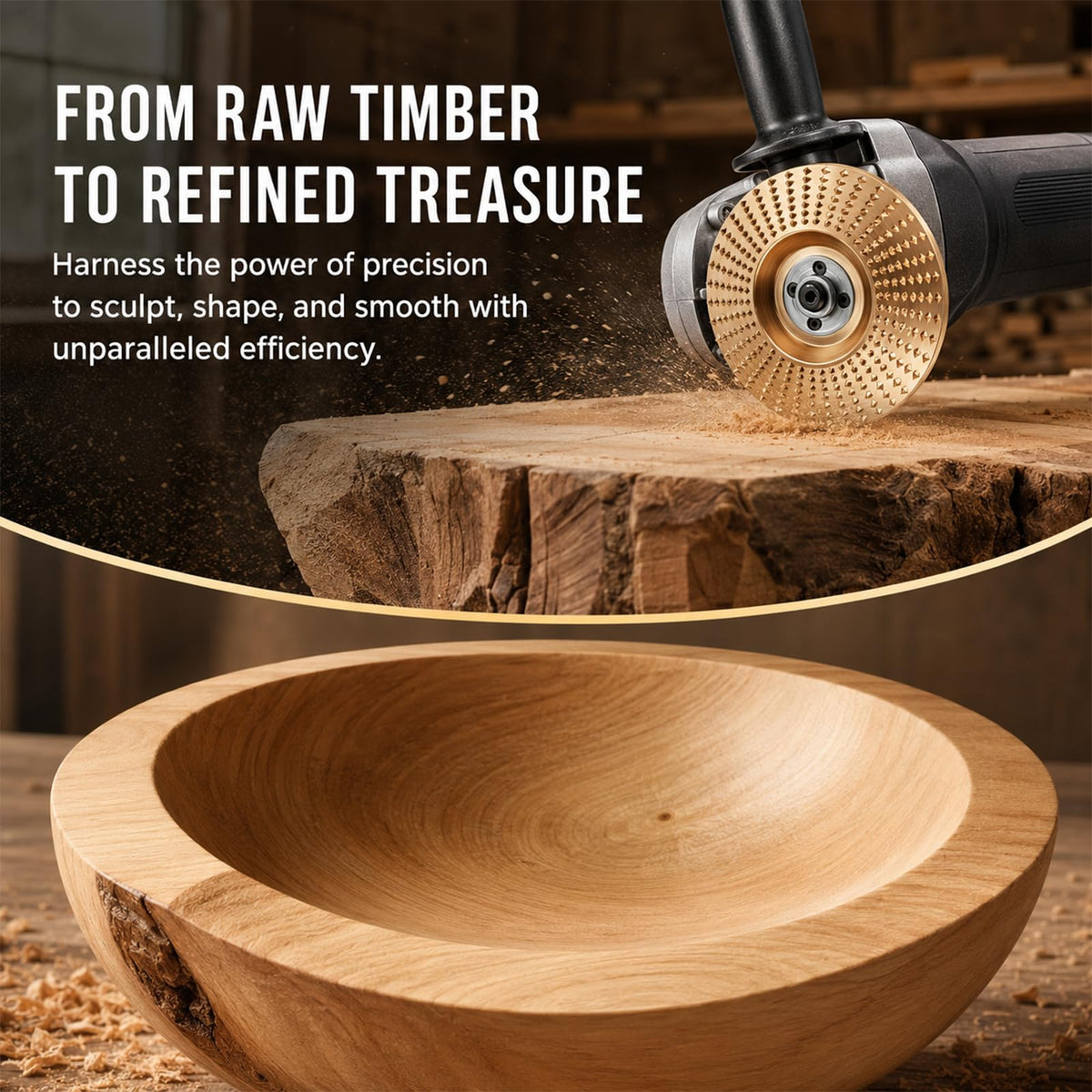 3-Piece Tungsten Carbide Wood Carving Disc Set for Grinders