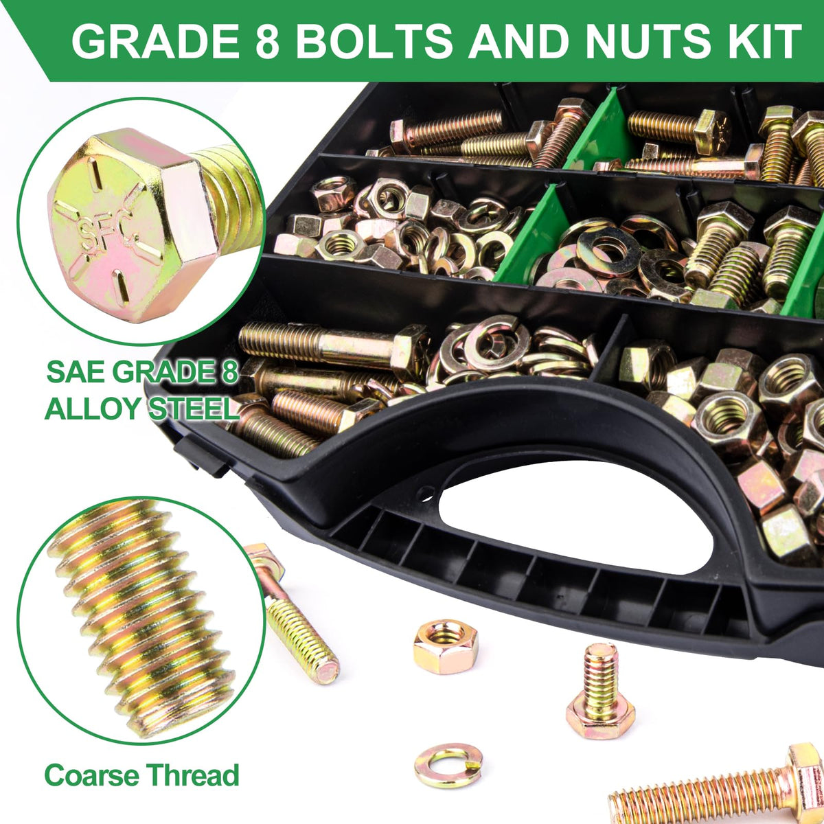 Foliv Assorted Nuts and Bolts Kit for Household Repairs