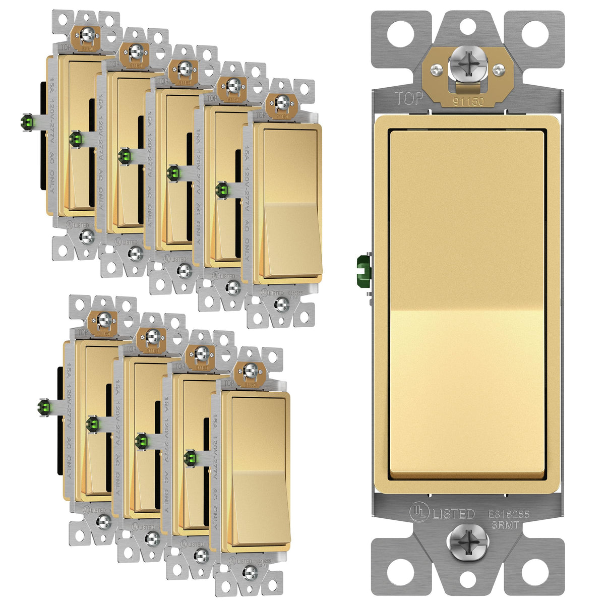 ENERLITES 15A Single-Pole Decorator Paddle Rocker Switch