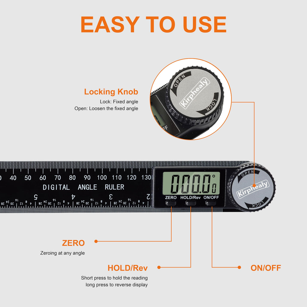 Kirphealy Digital Angle Finder Protractor for Precision Measuring