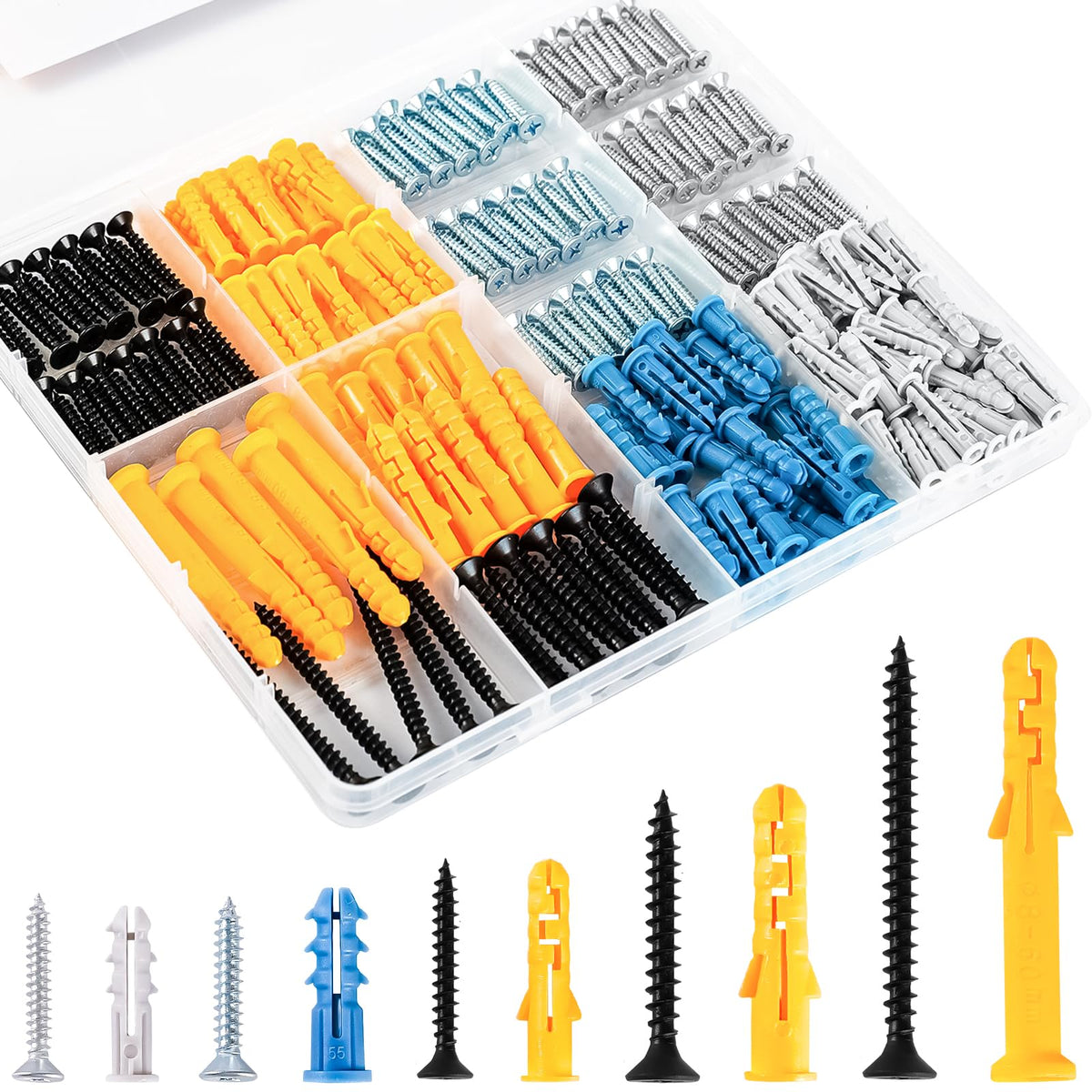 KURUI Drywall Anchors and Screws Assortment Kit for Mounting