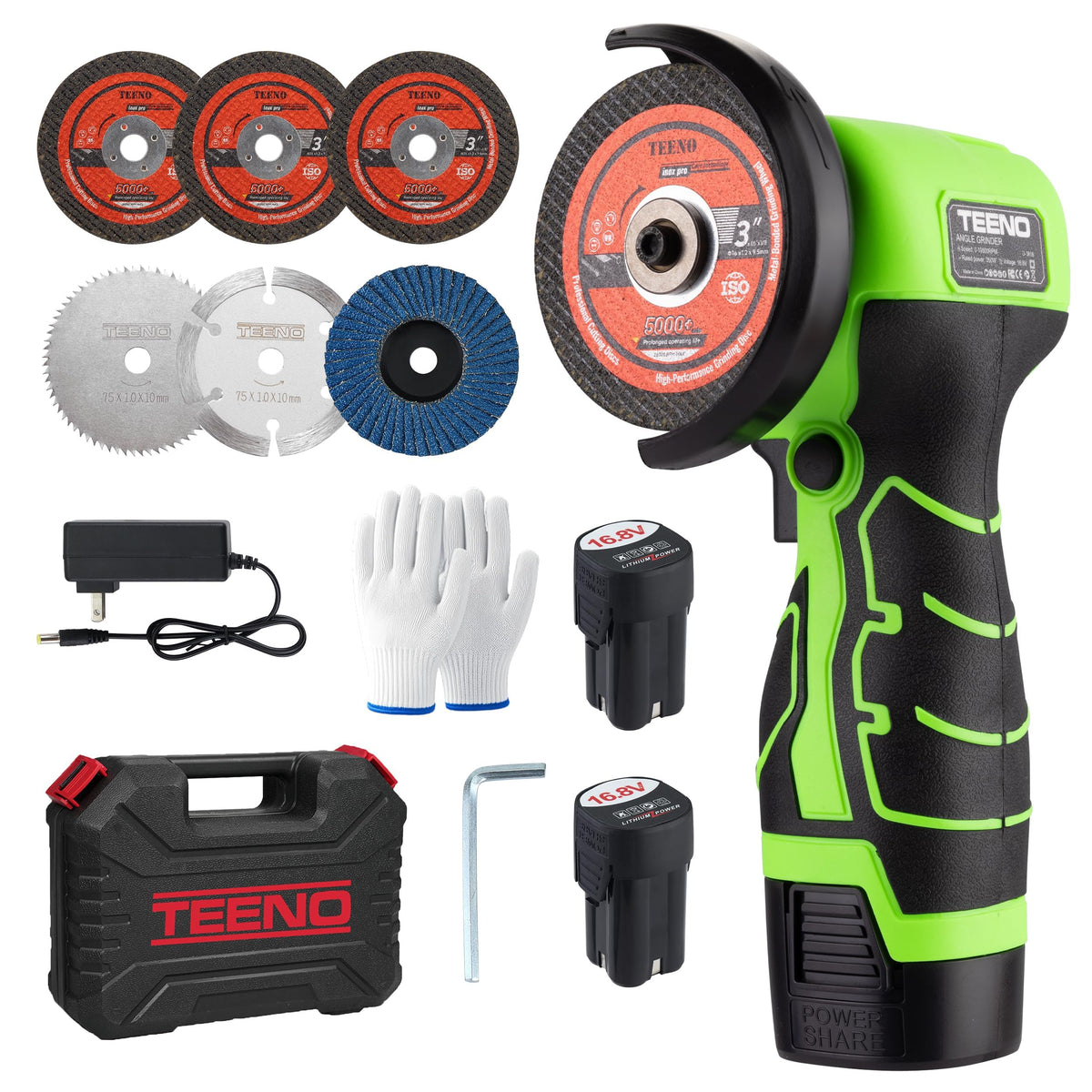 TEENO FTT Cordless Angle Grinder for Cutting and Grinding