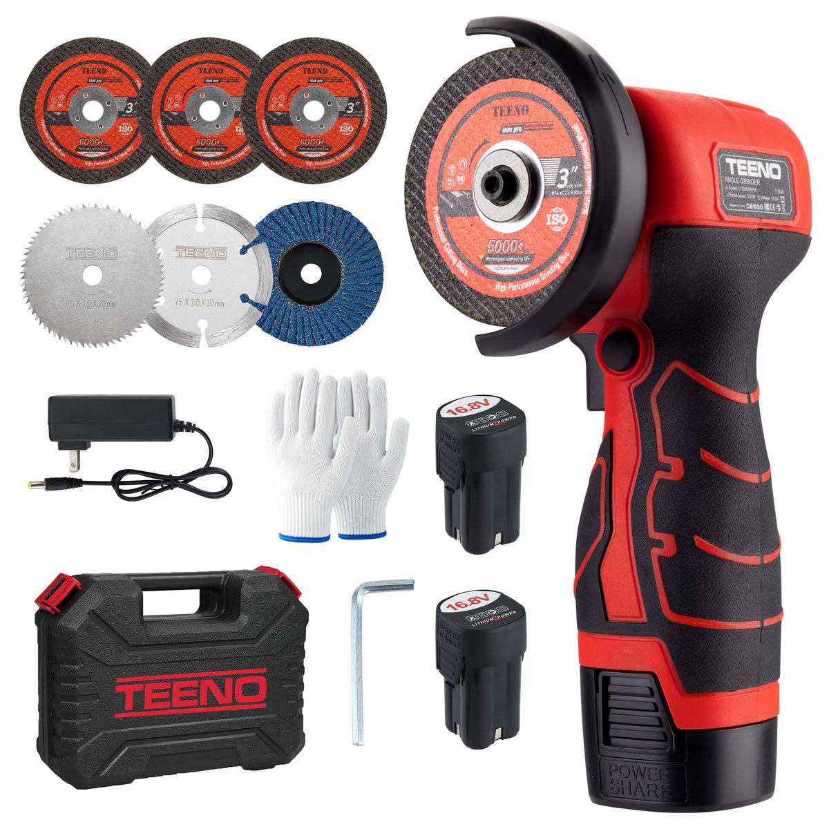 TEENO FTT Cordless Angle Grinder for Cutting and Grinding