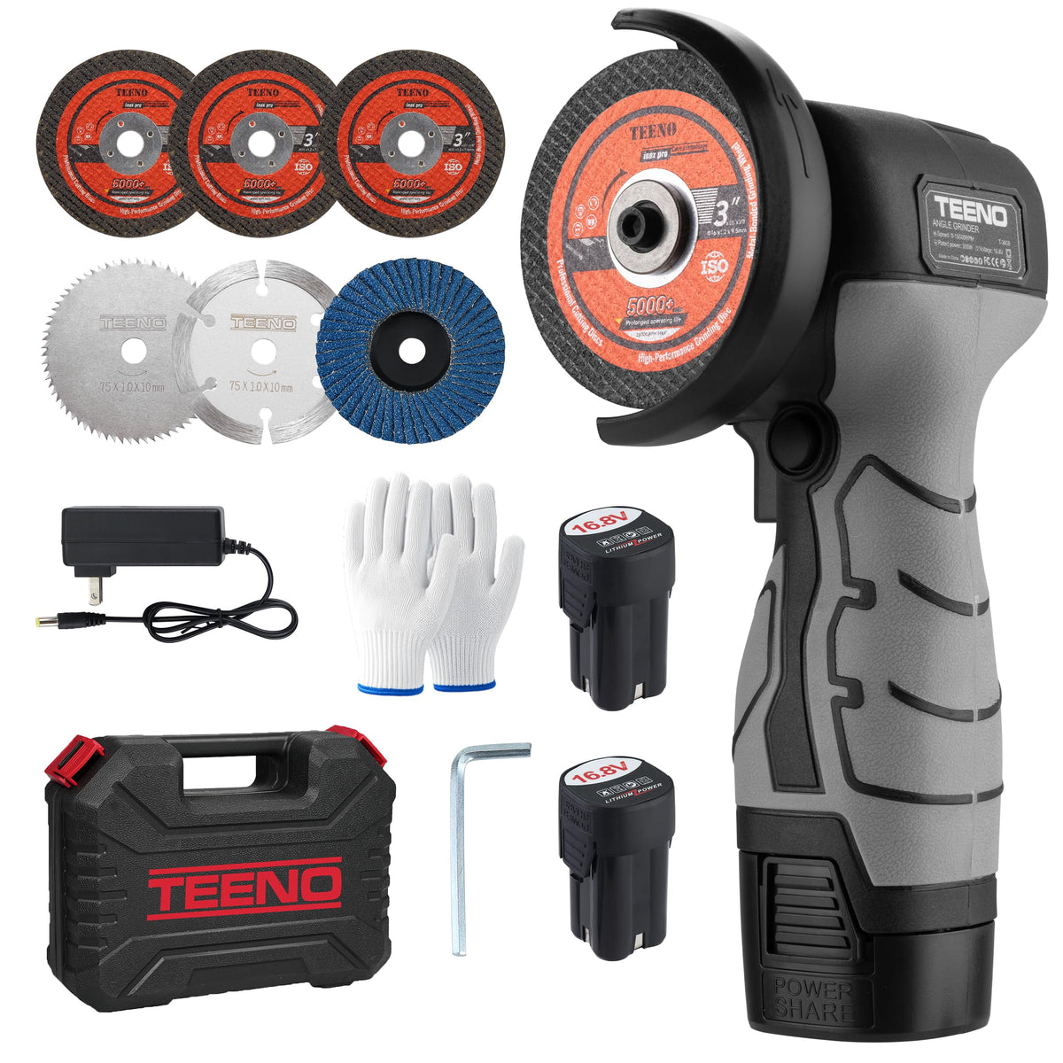 TEENO FTT Cordless Angle Grinder for Cutting and Grinding