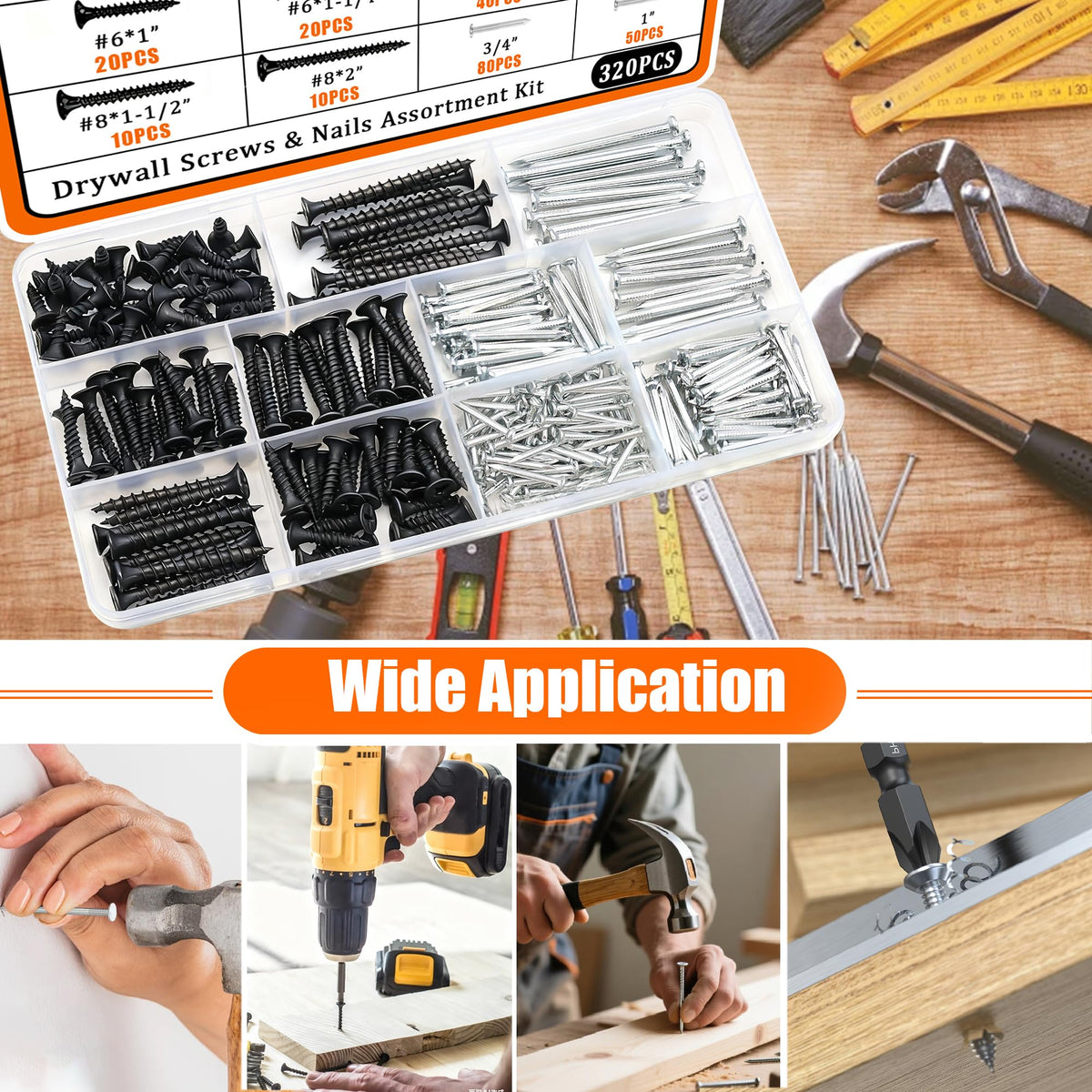 Stainless Steel Screws Assortment Kit for Home Repairs