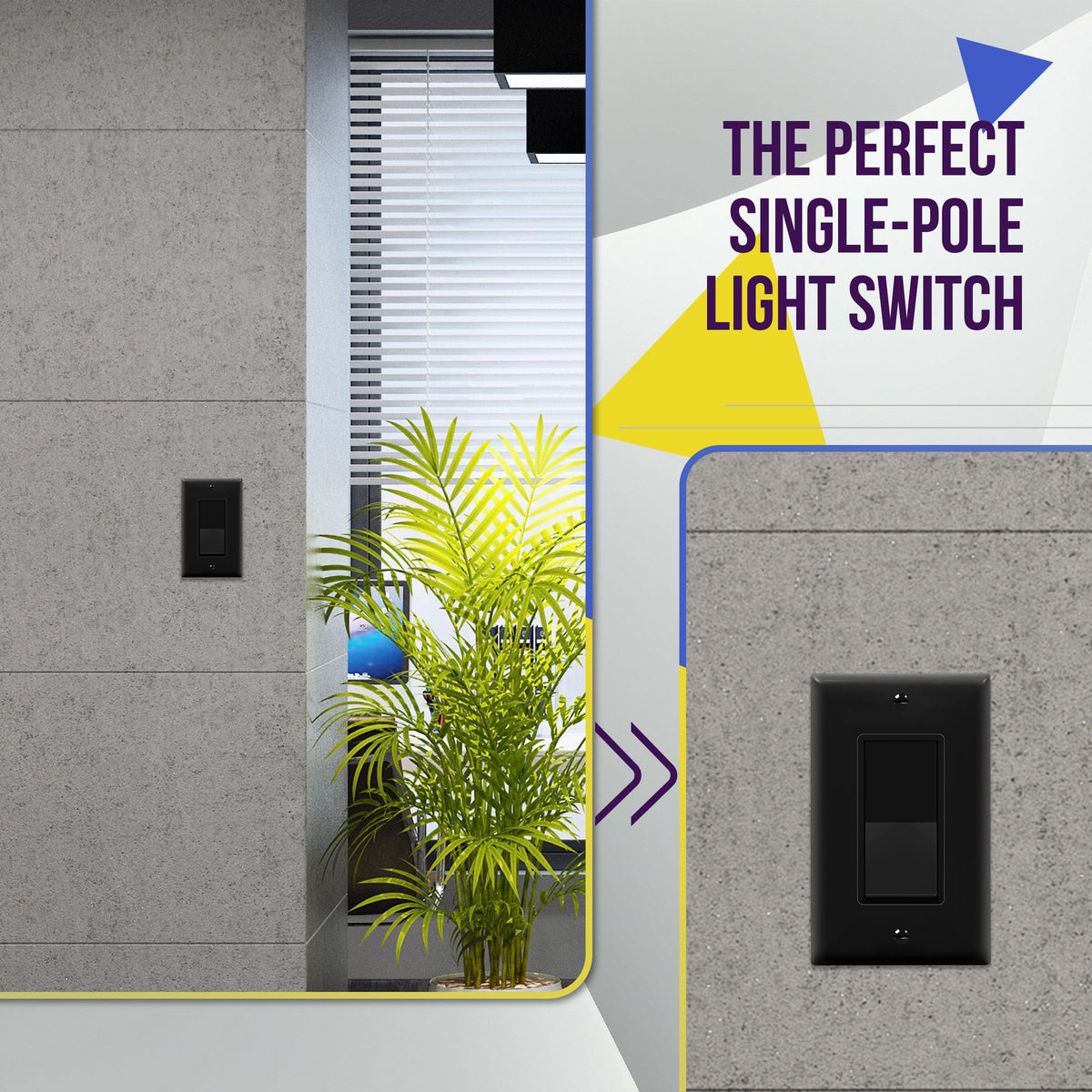 ENERLITES 15A Single-Pole Decorator Paddle Rocker Switch